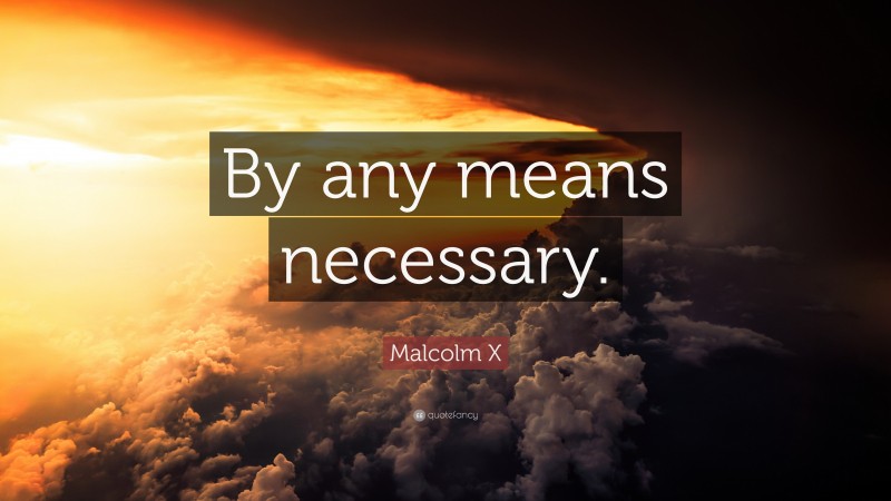 Malcolm X Quote: “By any means necessary.”