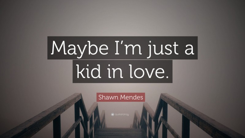 Shawn Mendes Quote: “Maybe I’m just a kid in love.”