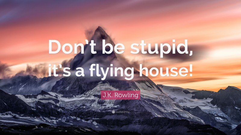 J.K. Rowling Quote: “Don’t be stupid, it’s a flying house!”