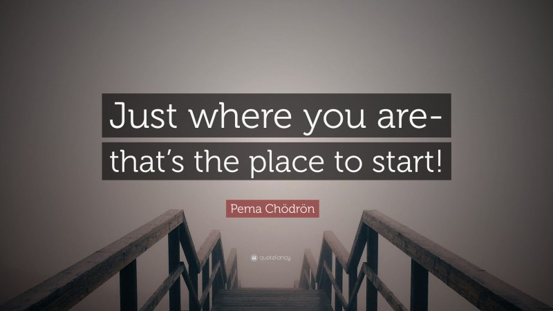 Pema Chödrön Quote: “Just where you are-that’s the place to start!”