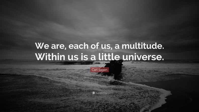 Carl Sagan Quote: “We are, each of us, a multitude. Within us is a little universe.”