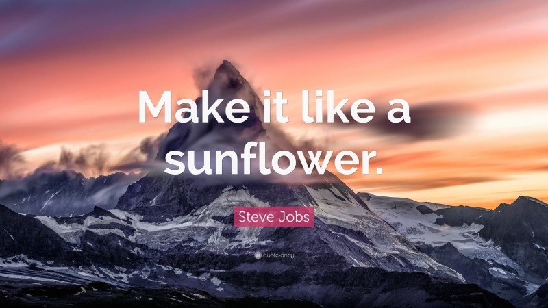 Steve Jobs Quote: “Make it like a sunflower.”