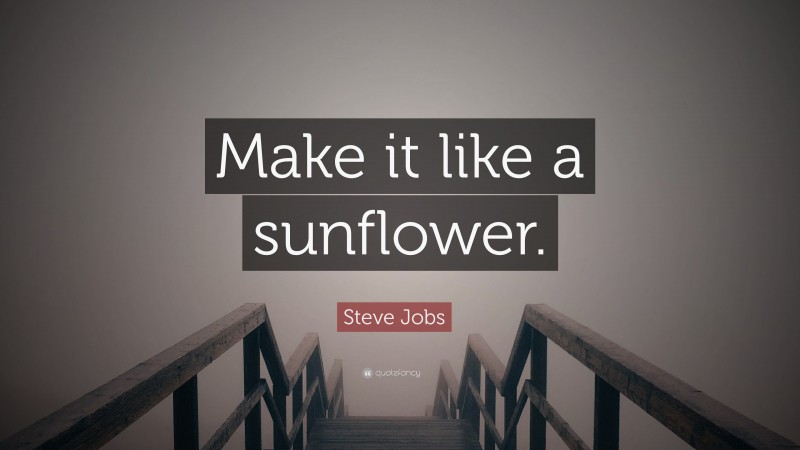 Steve Jobs Quote: “Make it like a sunflower.”