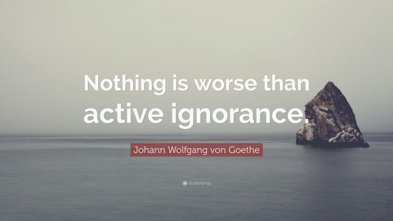Johann Wolfgang von Goethe Quote: “Nothing is worse than active ignorance.”
