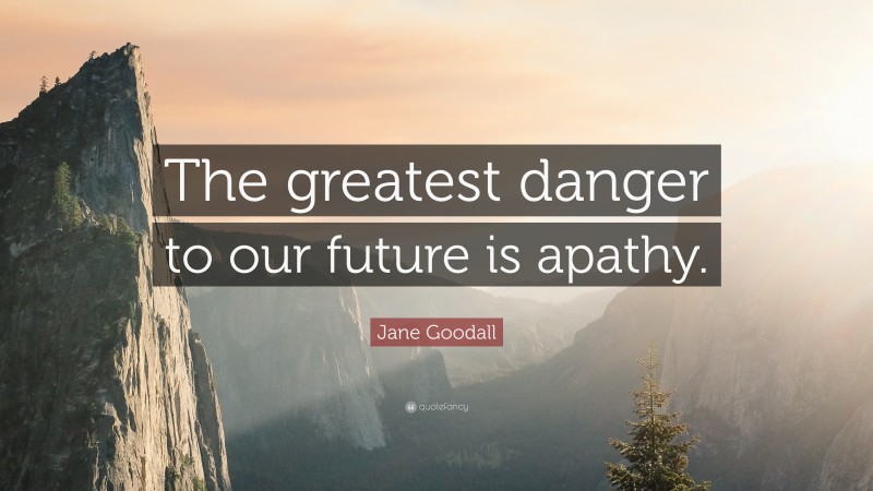 Jane Goodall Quote: “The greatest danger to our future is apathy.”