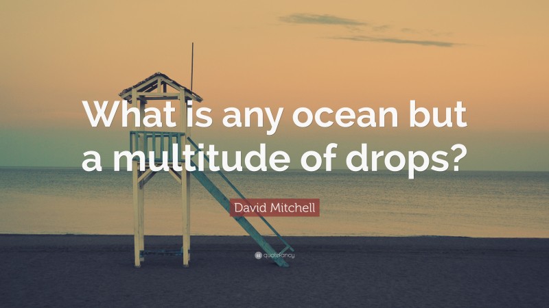David Mitchell Quote: “What is any ocean but a multitude of drops?”