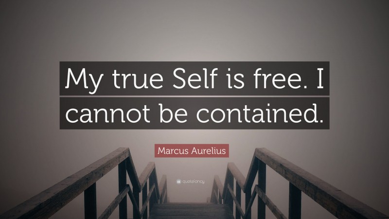 Marcus Aurelius Quote: “My true Self is free. I cannot be contained.”