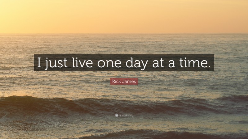Rick James Quote: “I just live one day at a time.”