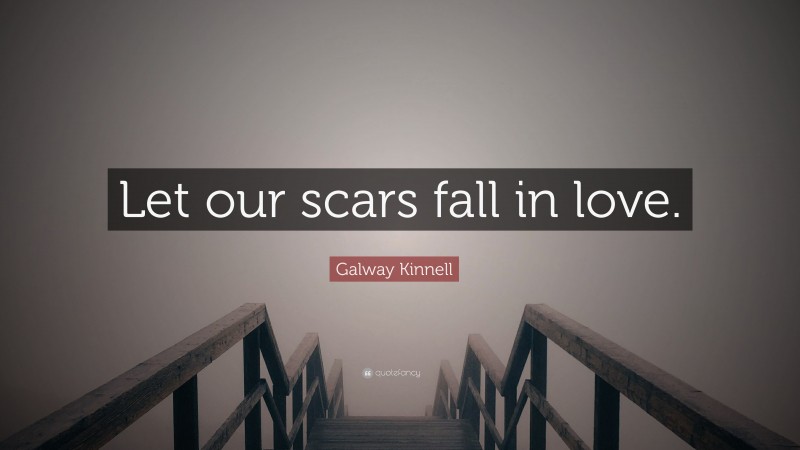 Galway Kinnell Quote: “Let our scars fall in love.”