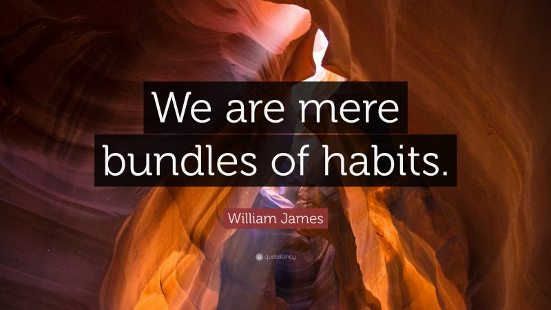 William James Quote: “We are mere bundles of habits.”