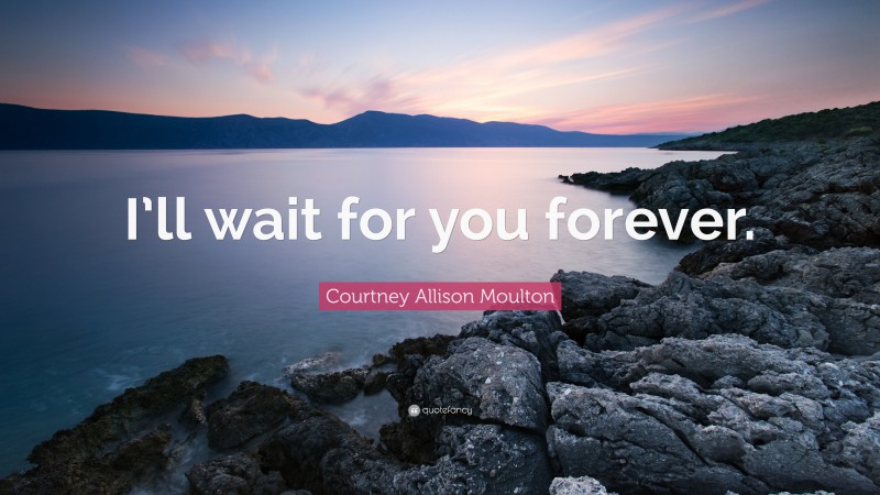 Courtney Allison Moulton Quote: “I’ll wait for you forever.”