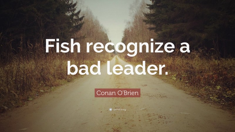 Conan O'Brien Quote: “Fish recognize a bad leader.”