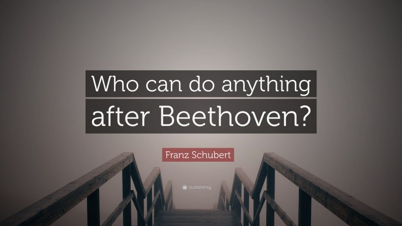 Franz Schubert Quote: “Who can do anything after Beethoven?”