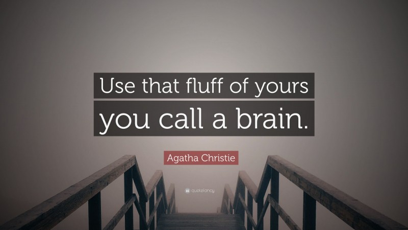 Agatha Christie Quote: “Use that fluff of yours you call a brain.”