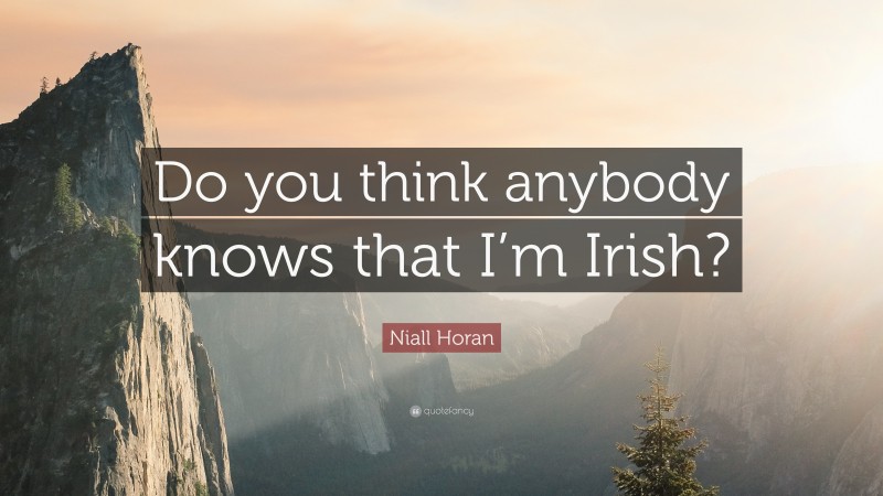 Niall Horan Quote: “Do you think anybody knows that I’m Irish?”