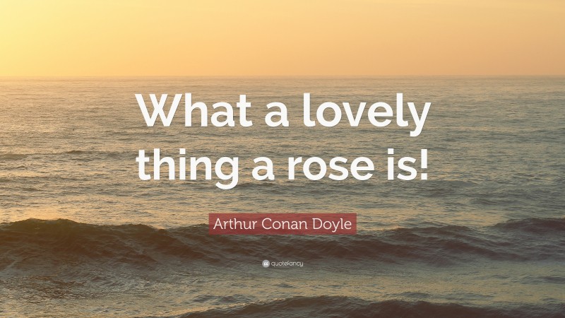 Arthur Conan Doyle Quote: “What a lovely thing a rose is!”