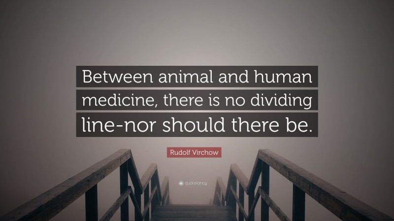 Rudolf Virchow Quote: “Between animal and human medicine, there is no dividing line-nor should there be.”