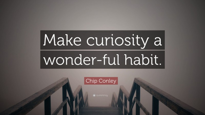 Chip Conley Quote: “Make curiosity a wonder-ful habit.”