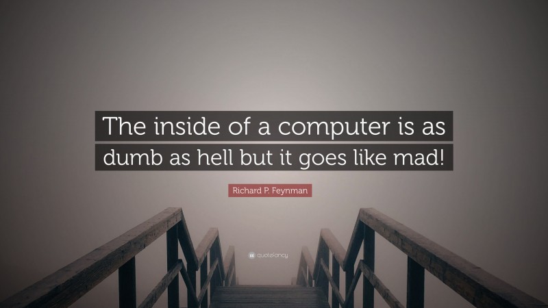 Richard P. Feynman Quote: “The inside of a computer is as dumb as hell but it goes like mad!”