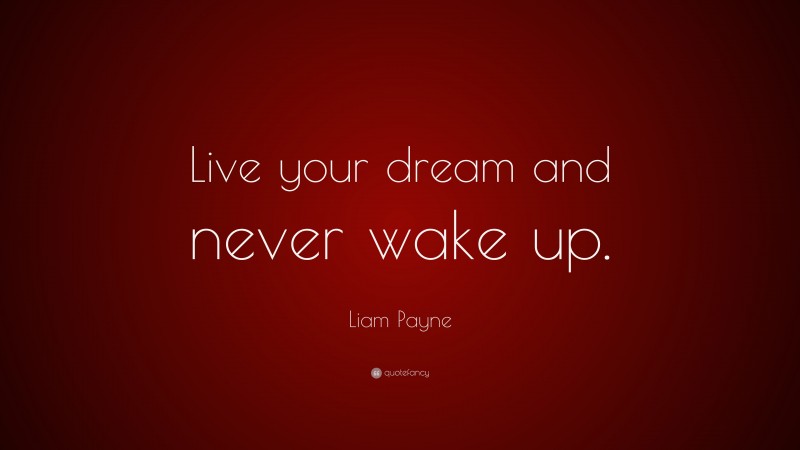 Liam Payne Quote: “Live your dream and never wake up.”