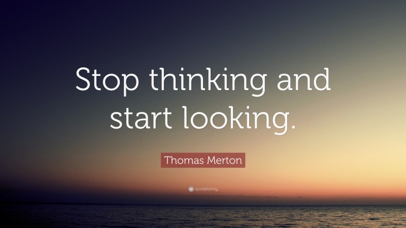 Thomas Merton Quote: “Stop thinking and start looking.”