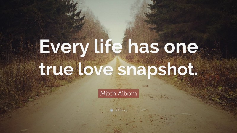 Mitch Albom Quote: “Every life has one true love snapshot.”