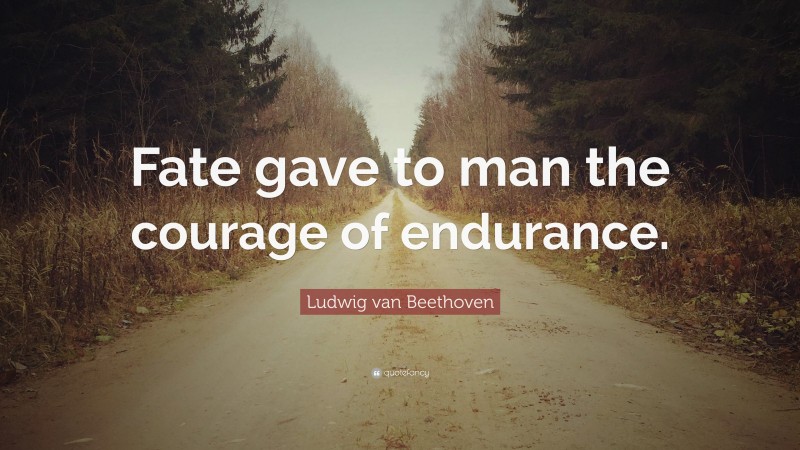 Ludwig van Beethoven Quote: “Fate gave to man the courage of endurance.”