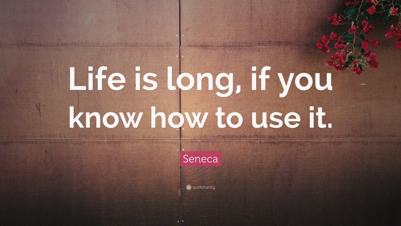 Seneca Quote: “Life is long, if you know how to use it.”