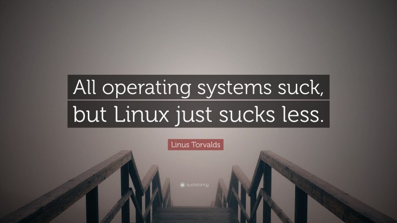 Linus Torvalds Quote: “All operating systems suck, but Linux just sucks less.”