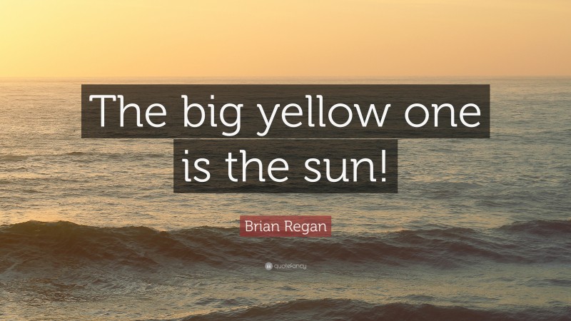 Brian Regan Quote: “The big yellow one is the sun!”
