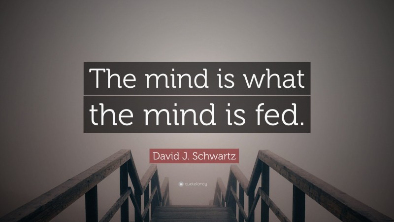 David J. Schwartz Quote: “The mind is what the mind is fed.”