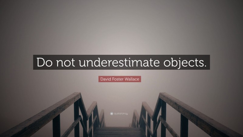 David Foster Wallace Quote: “Do not underestimate objects.”