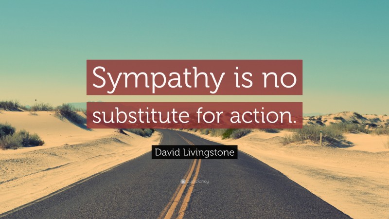 David Livingstone Quote: “Sympathy is no substitute for action.”