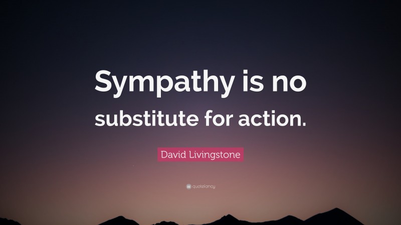 David Livingstone Quote: “Sympathy is no substitute for action.”