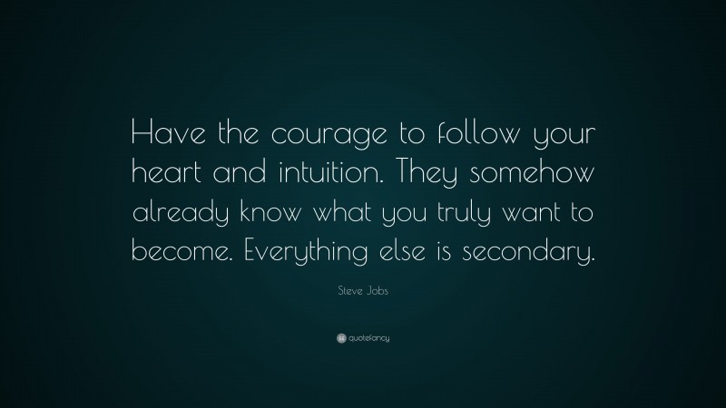 Steve Jobs Quote: “have The Courage To Follow Your Heart And Intuition 