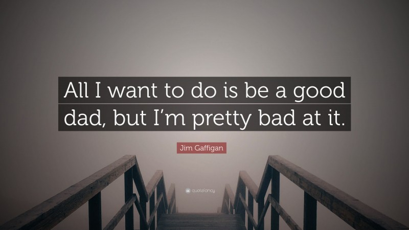 Jim Gaffigan Quote: “All I want to do is be a good dad, but I’m pretty bad at it.”