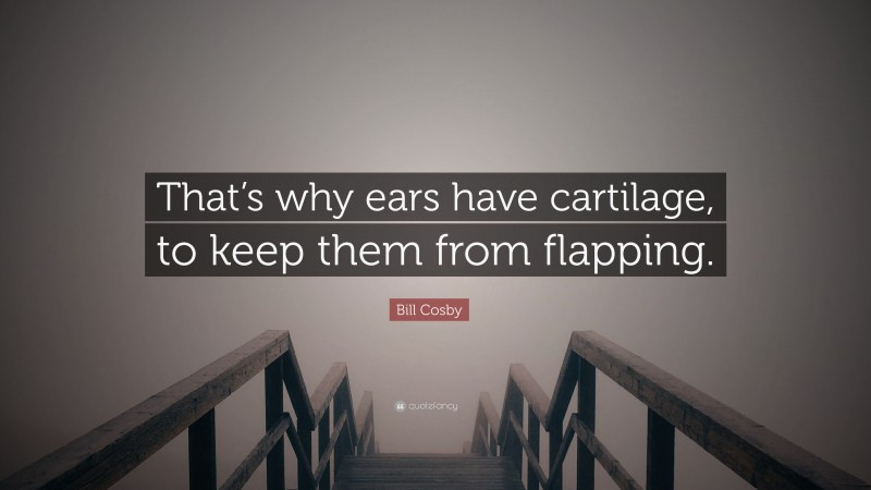 Bill Cosby Quote: “That’s why ears have cartilage, to keep them from flapping.”