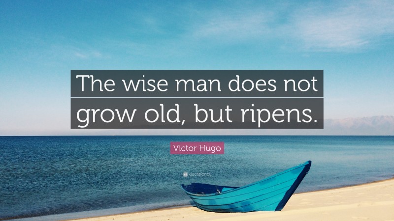 Victor Hugo Quote: “The wise man does not grow old, but ripens.”