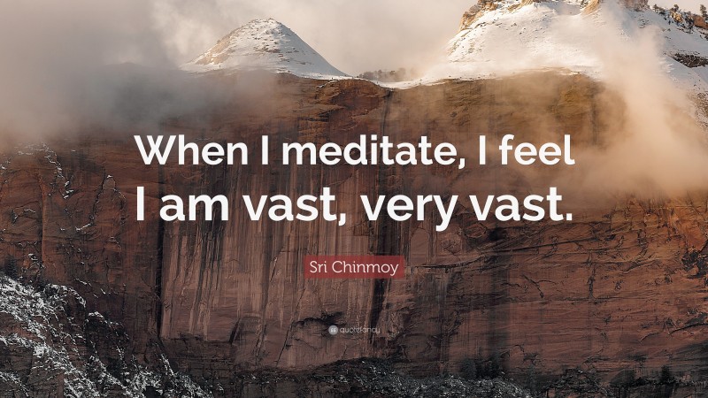 Sri Chinmoy Quote: “When I meditate, I feel I am vast, very vast.”