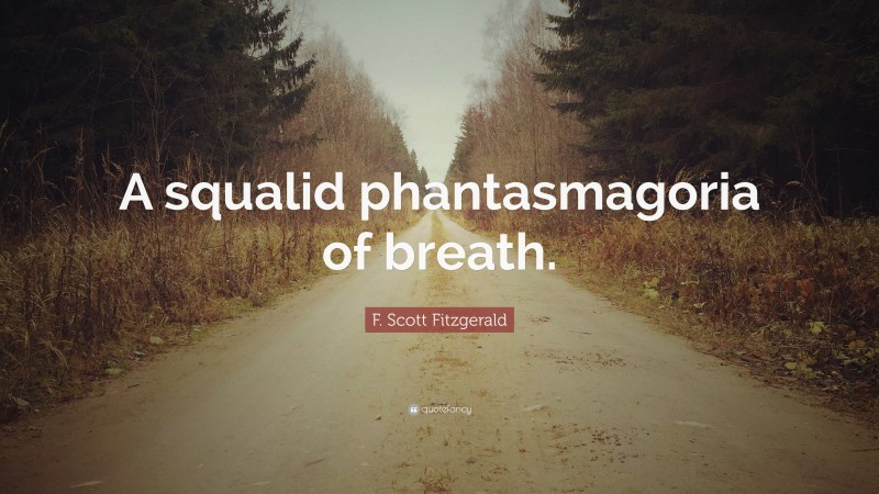 F. Scott Fitzgerald Quote: “A squalid phantasmagoria of breath.”