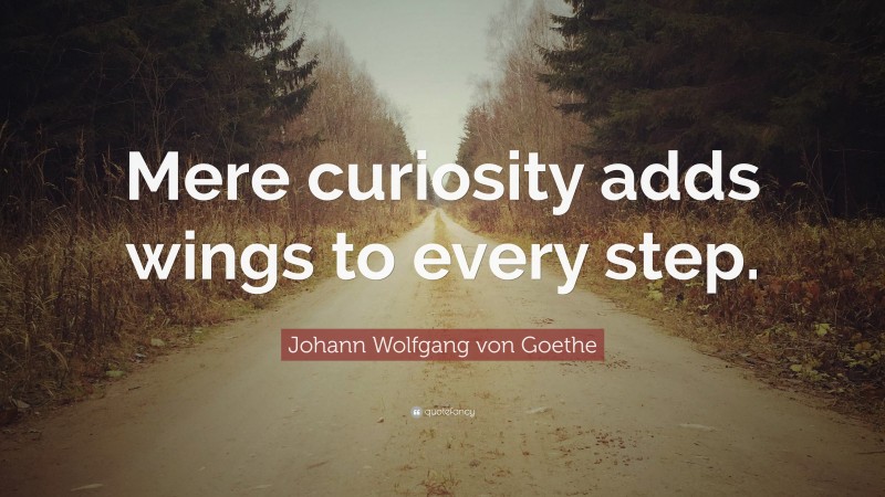 Johann Wolfgang von Goethe Quote: “Mere curiosity adds wings to every step.”