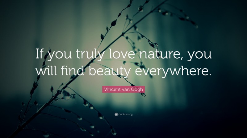 Vincent van Gogh Quote: “If you truly love nature, you will find beauty ...