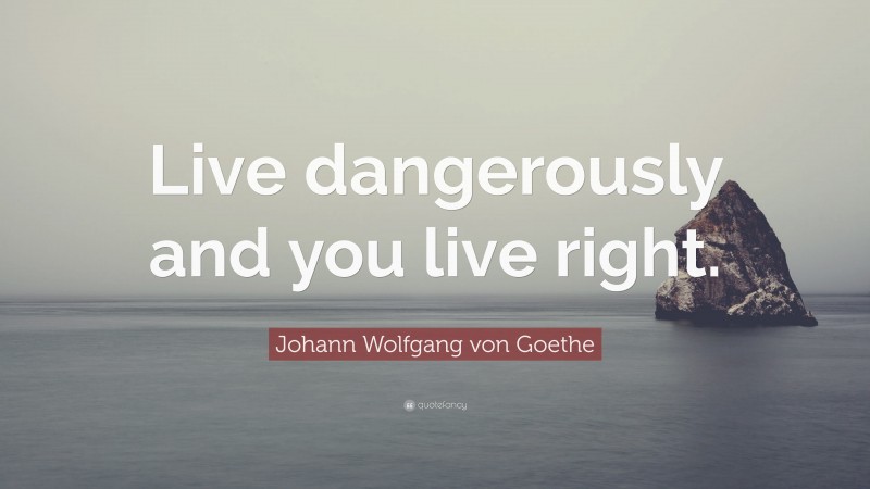 Johann Wolfgang von Goethe Quote: “Live dangerously and you live right.”