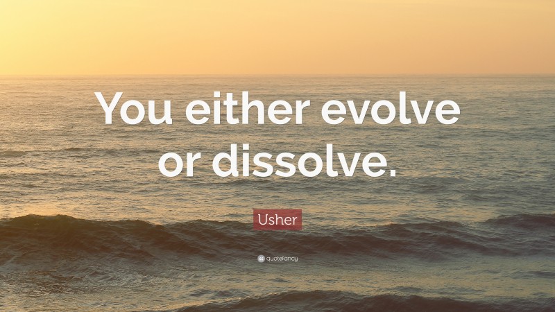 Usher Quote: “You either evolve or dissolve.”