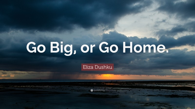 Eliza Dushku Quote: “Go Big, or Go Home.”
