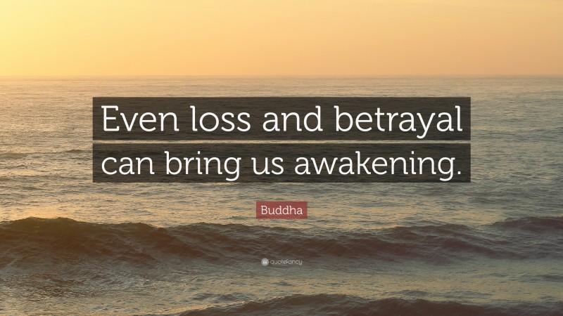 Buddha Quote: “Even loss and betrayal can bring us awakening.”