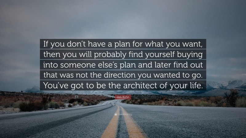 Jim Rohn Quote: “If you don’t have a plan for what you want, then you ...