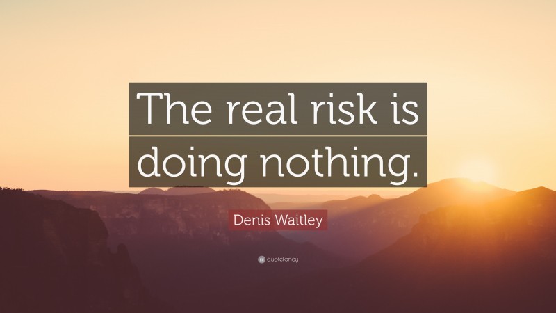 Denis Waitley Quote: “The real risk is doing nothing.”