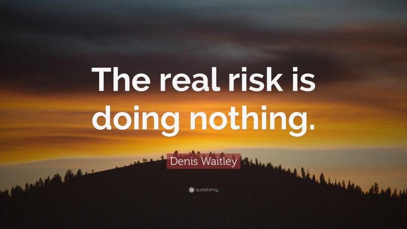 Denis Waitley Quote: “The real risk is doing nothing.”