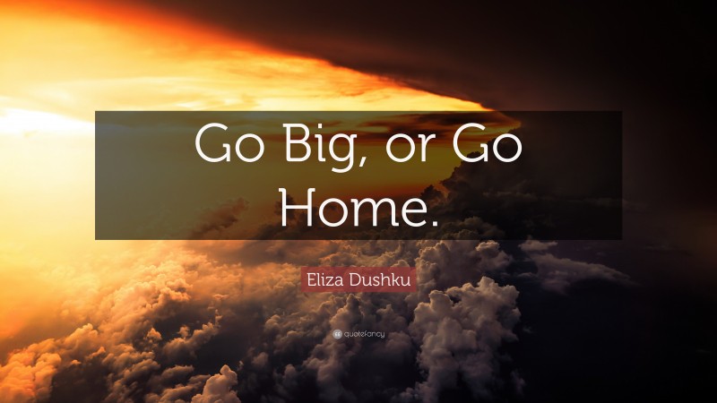 Eliza Dushku Quote: “Go Big, or Go Home.”